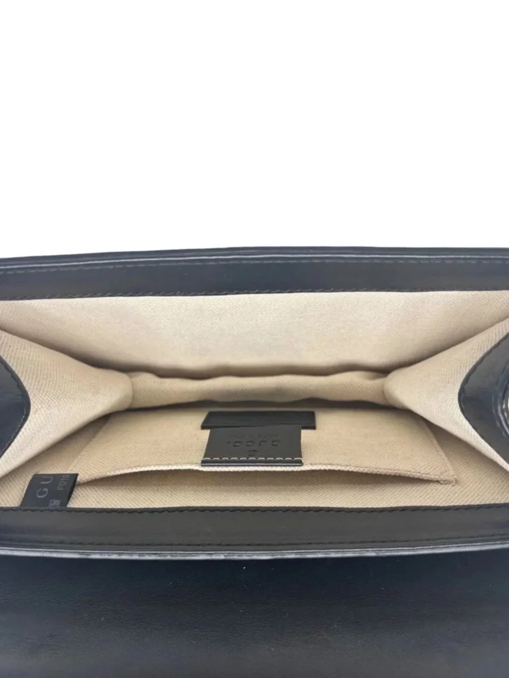 Gucci  Pearly Peony Leather Chain Shoulder Bag Black 432682